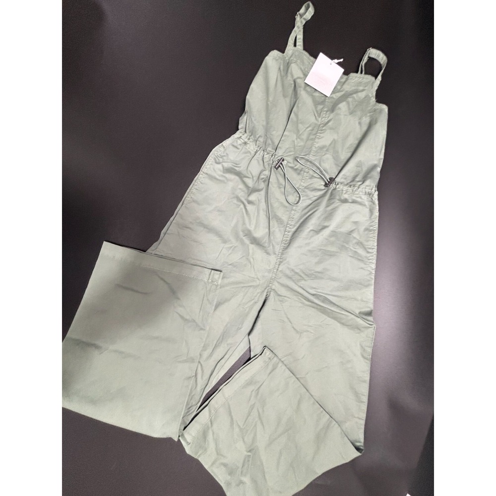 Pistola NWT Bluff Jumpsuit Cotton Wide Leg Adjustable Straps Olive Green Sz XS
